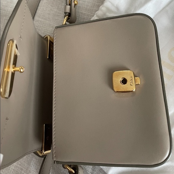 Chloé C Mini Suede-Trimmed Leather Shoulder Bag - Picture 6 of 7